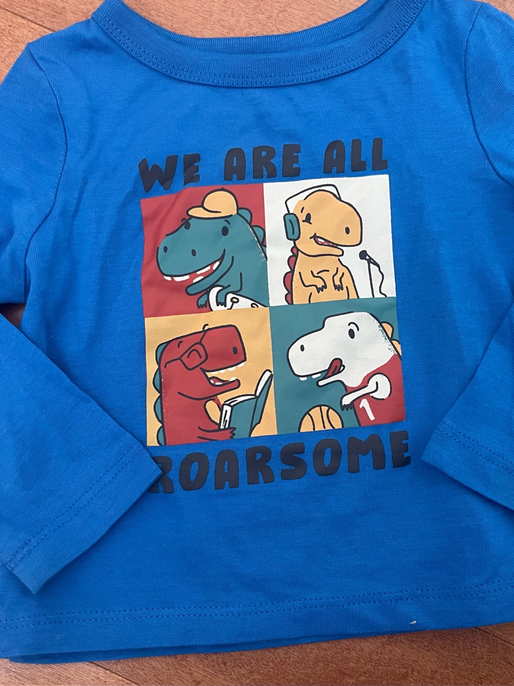 Joe Fresh Blue Long-Sleeve Dino Graphic Tee